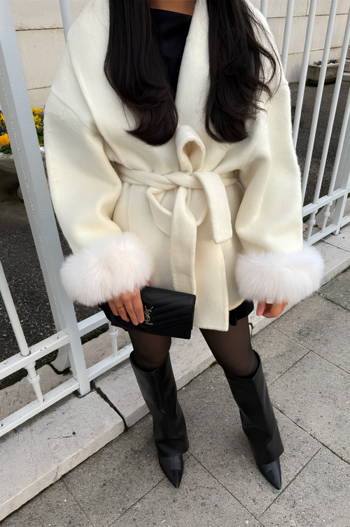 Manteau à fourrure blanc - Narcella
