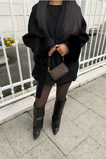 Manteau à fourrure noir - Narcella