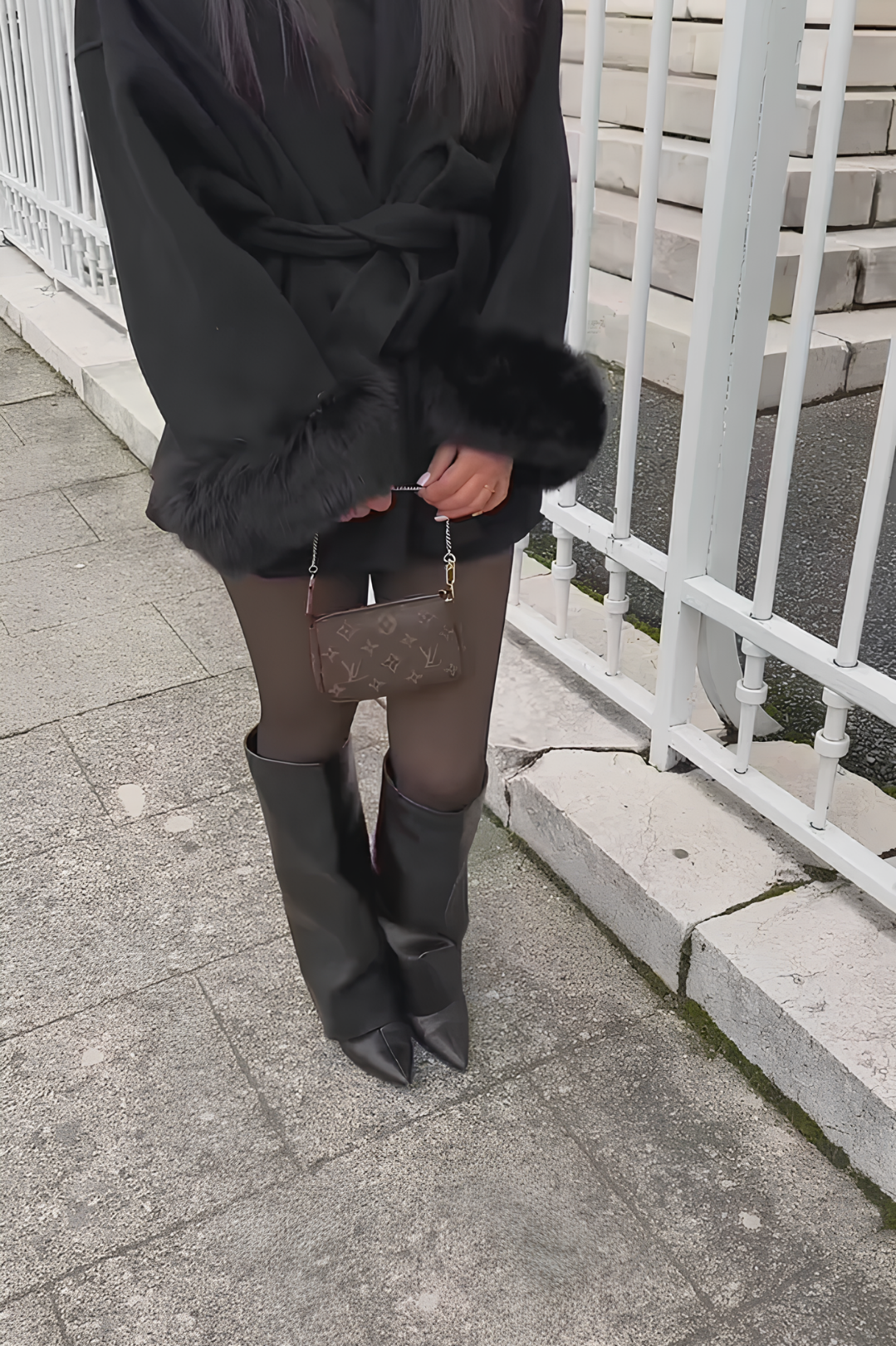 Manteau à fourrure noir - Narcella