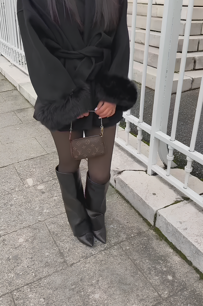 Manteau à fourrure noir - Narcella