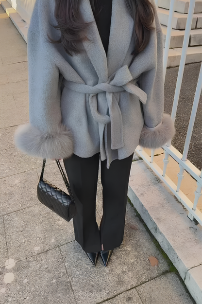 Manteau à fourrure gris - Narcella